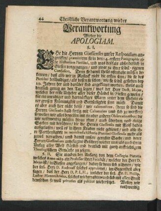 Verantwortung Wieder die Apologiam