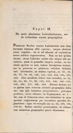 Caput II. De areis plantarum Labradoricarum, seu de extensione earum geographica.