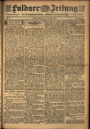 Erste Ausgabe vom Samstag, den 12. April 1902.