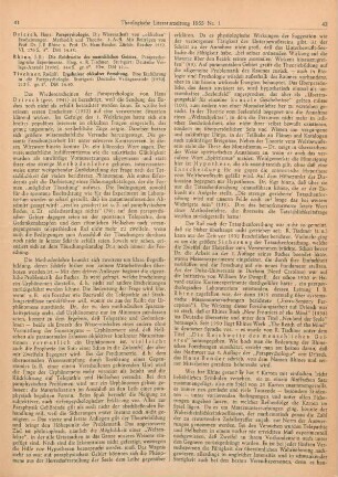 41-44 [Rezension] Driesch, Hans, Parapsychologie