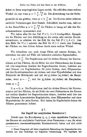 § 7. Der Begriff der analytischen Raumkurve.
