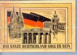 Sammelheft für Spendenmarken der Nationalen Front mit Propaganda für die deutsche Einheit