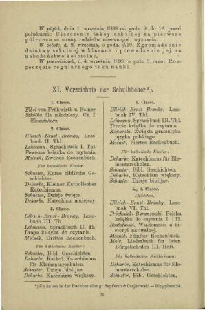 XI. Verzeichnis der Schulbücher