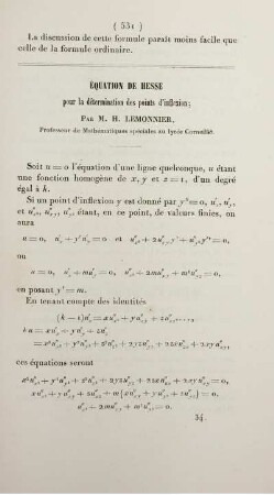 Équation de Hesse.