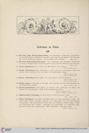 Arbeiten in Zinn