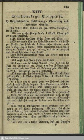 XIII. Merkwürdige Ereignisse