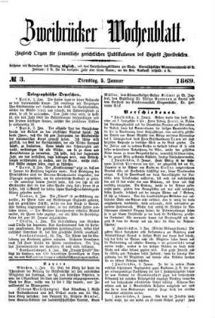 Zweibrücker Wochenblatt, 1869, 1 - 6