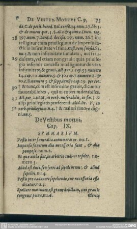 [Cap. IX.] De Vestibus mortui