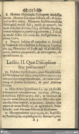 Lectio II. Quae Disciplinae huc pertinent?