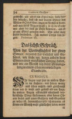 Das sechste Gespräch