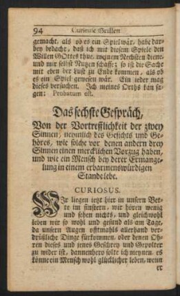 Das sechste Gespräch