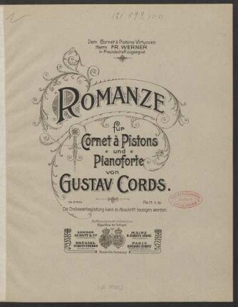 Romanze für Cornet à Pistons und Pianoforte