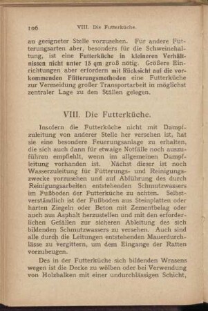 VIII. Die Futterküche.