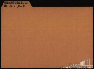 REICHSVERBAND D. DT. GARTENBAUES: Diverses ABS.-FÜHR.