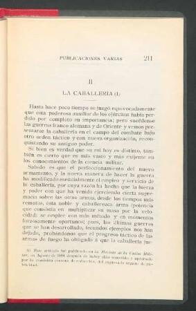 II La caballería