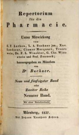 Repertorium für die Pharmacie. 59. 1837