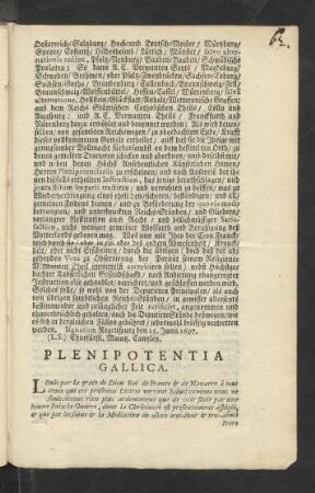 Plenipotentia Gallica.