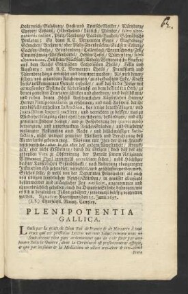 Plenipotentia Gallica.