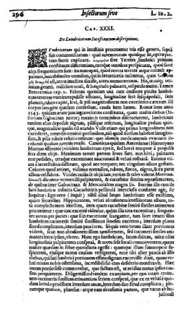 Cap. XXXI. De Lumbricorum Intestinorum descriptione