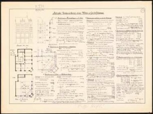 Studien zur Statik: Statische Untersuchung eines Wohn- u. Geschäftshauses. Ansicht 1:200, Grundrisse 1:200, Schnitt 1:200, Details, statische Berechnungen