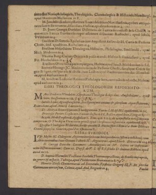 Libri Theologici Theologorum Reformatorum.