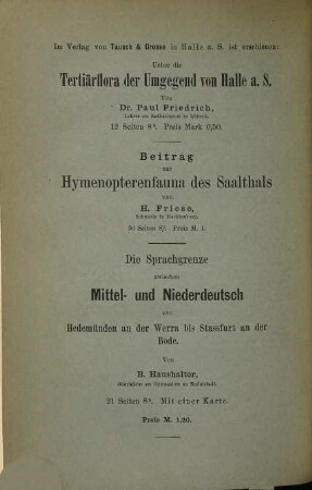 Mitteilungen des Vereins für Erdkunde zu Halle a.d.S : zugl. Organ des Thüringisch-Sächsischen Gesamtvereins für Erdkunde. 1884