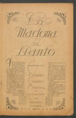 La madonna del llanto : Ilustraciones de Rodolfo Claro