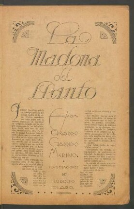 La madonna del llanto : Ilustraciones de Rodolfo Claro