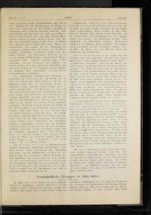 Handschriftliche Zeitungen im alten Indien.
