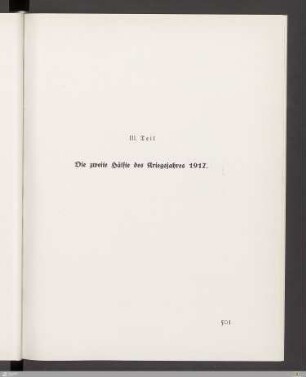 III. Teil - Die zweite Hälfte des Kriegsjahres 1917