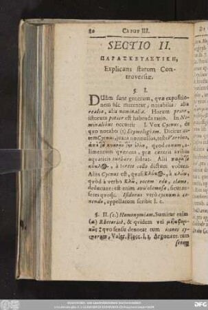 Sectio II. [...], Explicans statum Controversiae.