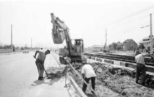 Verbreiterung der Ausfallstraße Süd zwischen Battstraße und Ettlingen/Seehof zur Autobahneinfahrt bei Rüppurr.