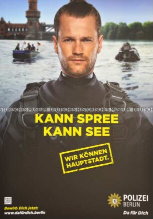 Plakat der Image-und Anwerbekampagne der Berliner Polizei „Wir können Hauptstadt“