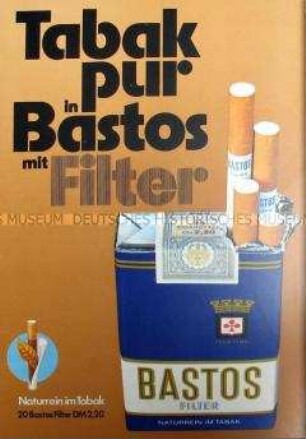 Werbeausleger "Bastos mit Filter"