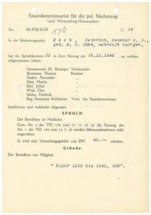 Beck, Heinrich