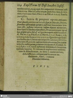 C [i.e. XCIX ?]. Iustus & propter opera differunt