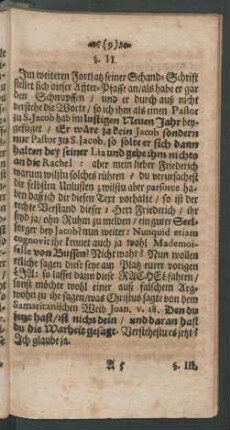 §. II. Im weiteren Fortsatz seiner Schand-Schrift stellet sich dieser Affter-Pfaffe an/ [...]