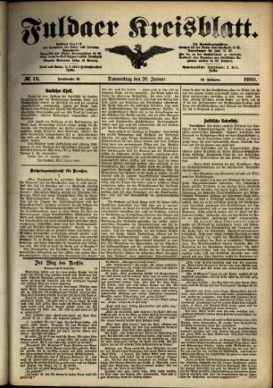 Ausgabe vom Donnerstag, den 20. Januar 1910.