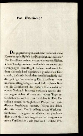 Excellenz! Vorrede.