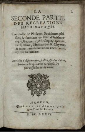 Partie 2: Récréations mathématiques. Seconde Partie