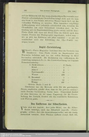 Das Entfernen der Silberflecken
