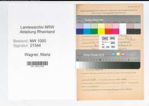Entnazifizierung Maria Wagner, geb. 19.05.1897 ()