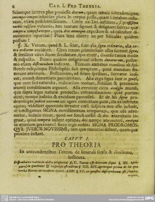 Caput I. Pro Theoria