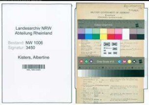 Entnazifizierung Albertine Kisters , geb. 18.06.1898 ()