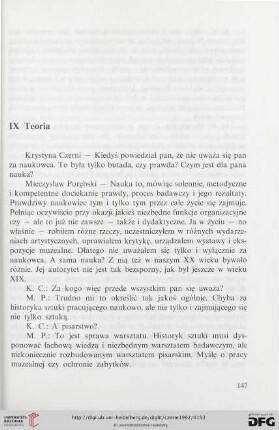 IX. Teoria