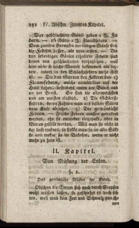 II. Kapitel. Von Mästung der Enten.