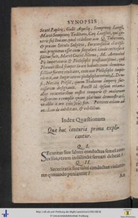Index Quaestionum.