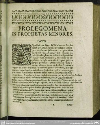 Prolegomena In Prophetas Minores