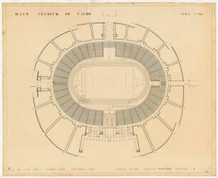 Sportfield Kairo Main Stadium: Ground Floor, Horizontal Plan, 1:500