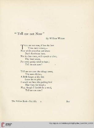 3: "Tell me not now"